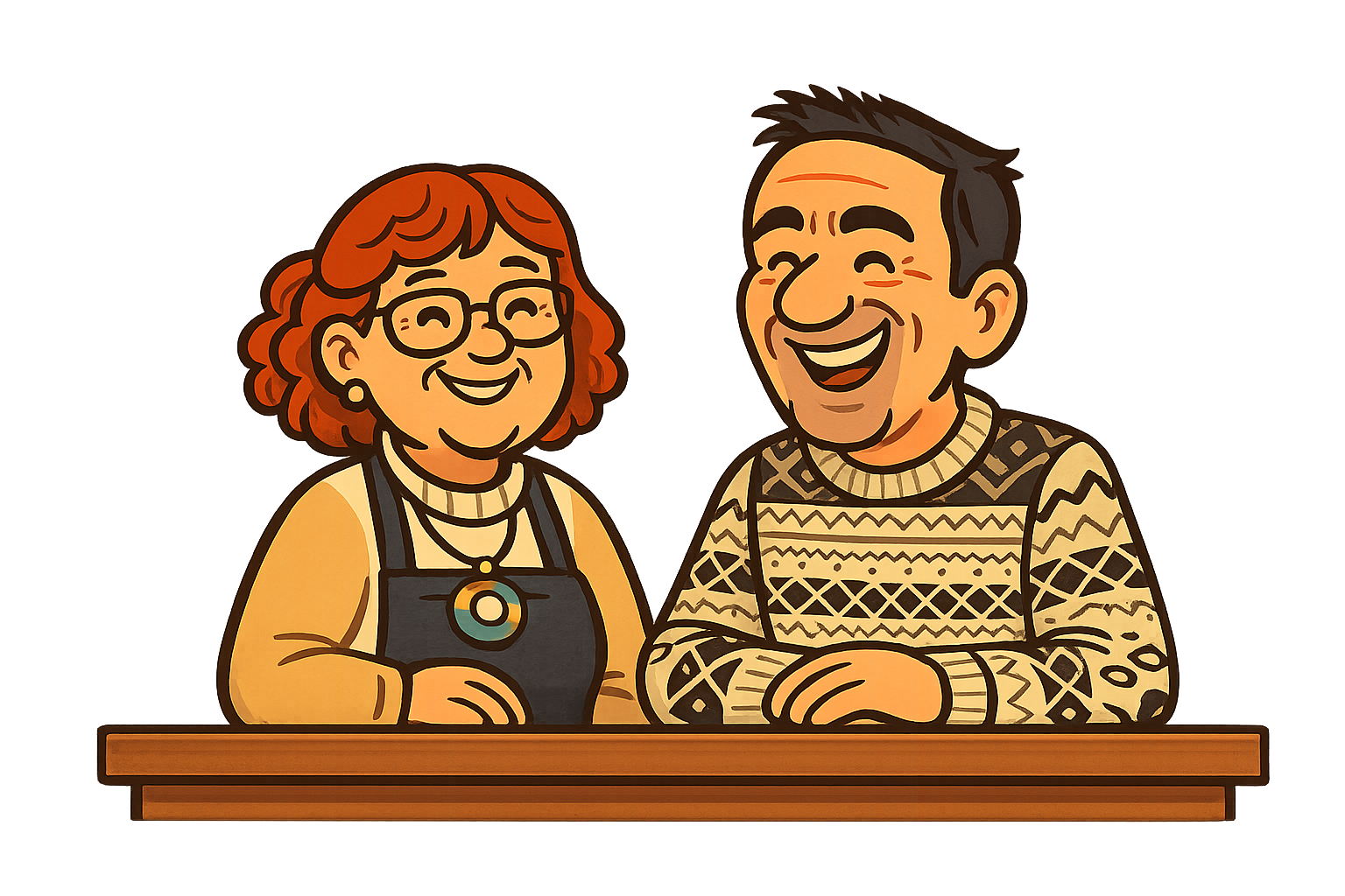 Dona Isabel e Sr. Jorge do Skyline Caffé